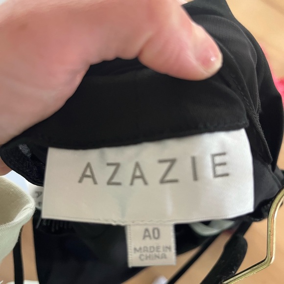 Azazie black crepe bridesmaid dress size A0 - Picture 6 of 6